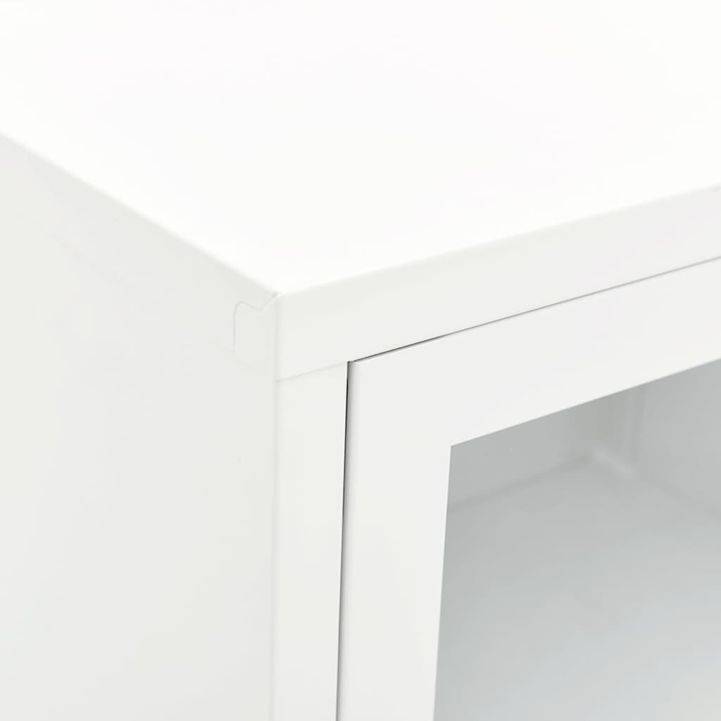 tv-skab 90x30x44 cm stål og glas hvid