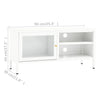 tv-skab 90x30x44 cm stål og glas hvid