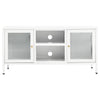 tv-skab 105x35x52 cm stål og glas hvid
