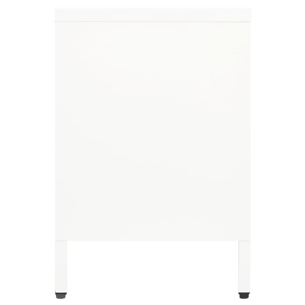 tv-skab 105x35x52 cm stål og glas hvid