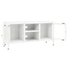 tv-skab 105x35x52 cm stål og glas hvid