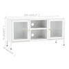 tv-skab 105x35x52 cm stål og glas hvid