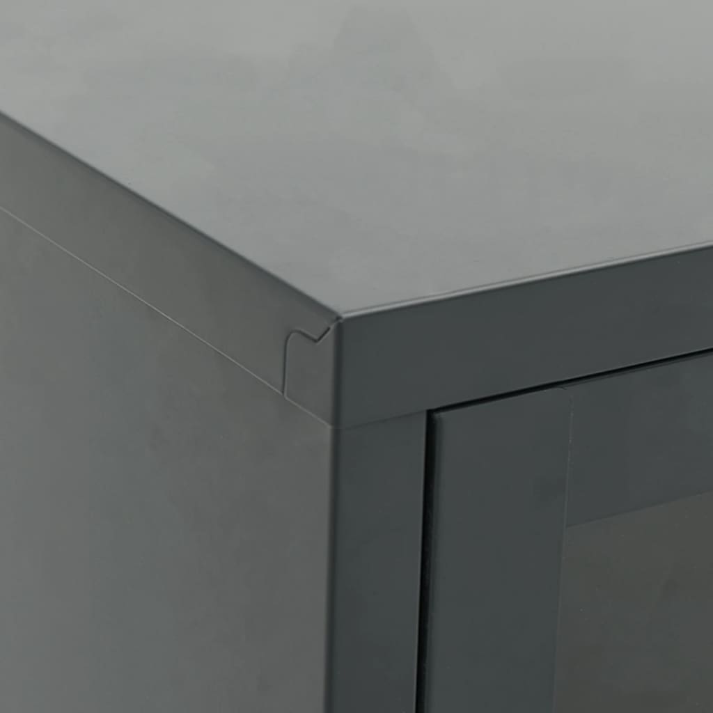 tv-skab 105x35x52 cm stål og glas antracitgrå