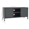 tv-skab 105x35x52 cm stål og glas antracitgrå