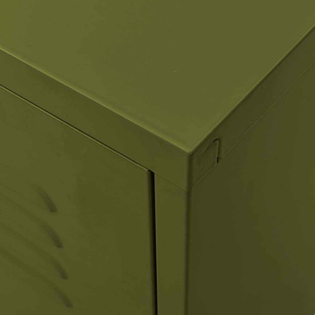 tv-skab 105x35x50 cm stål olivengrøn