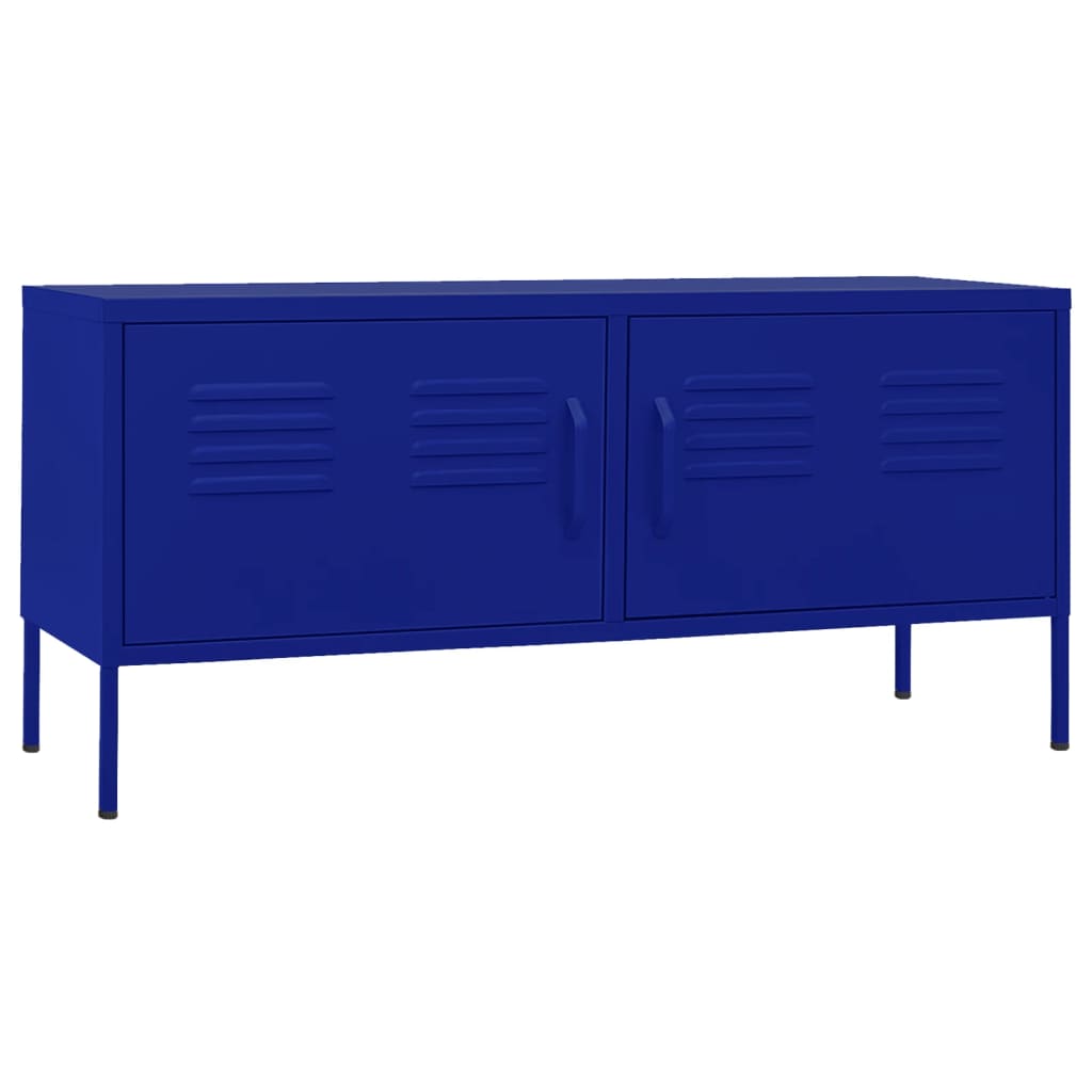 tv-skab 105x35x50 cm stål Marineblå
