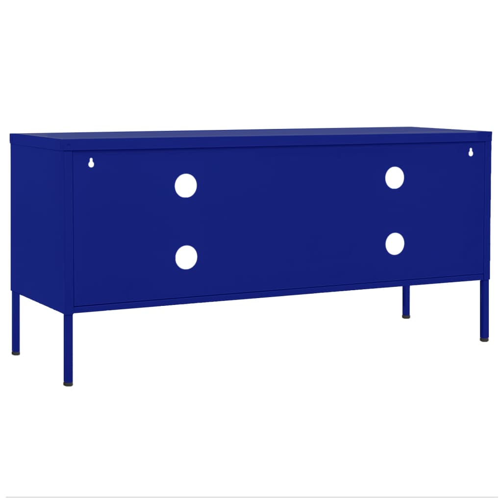 tv-skab 105x35x50 cm stål Marineblå