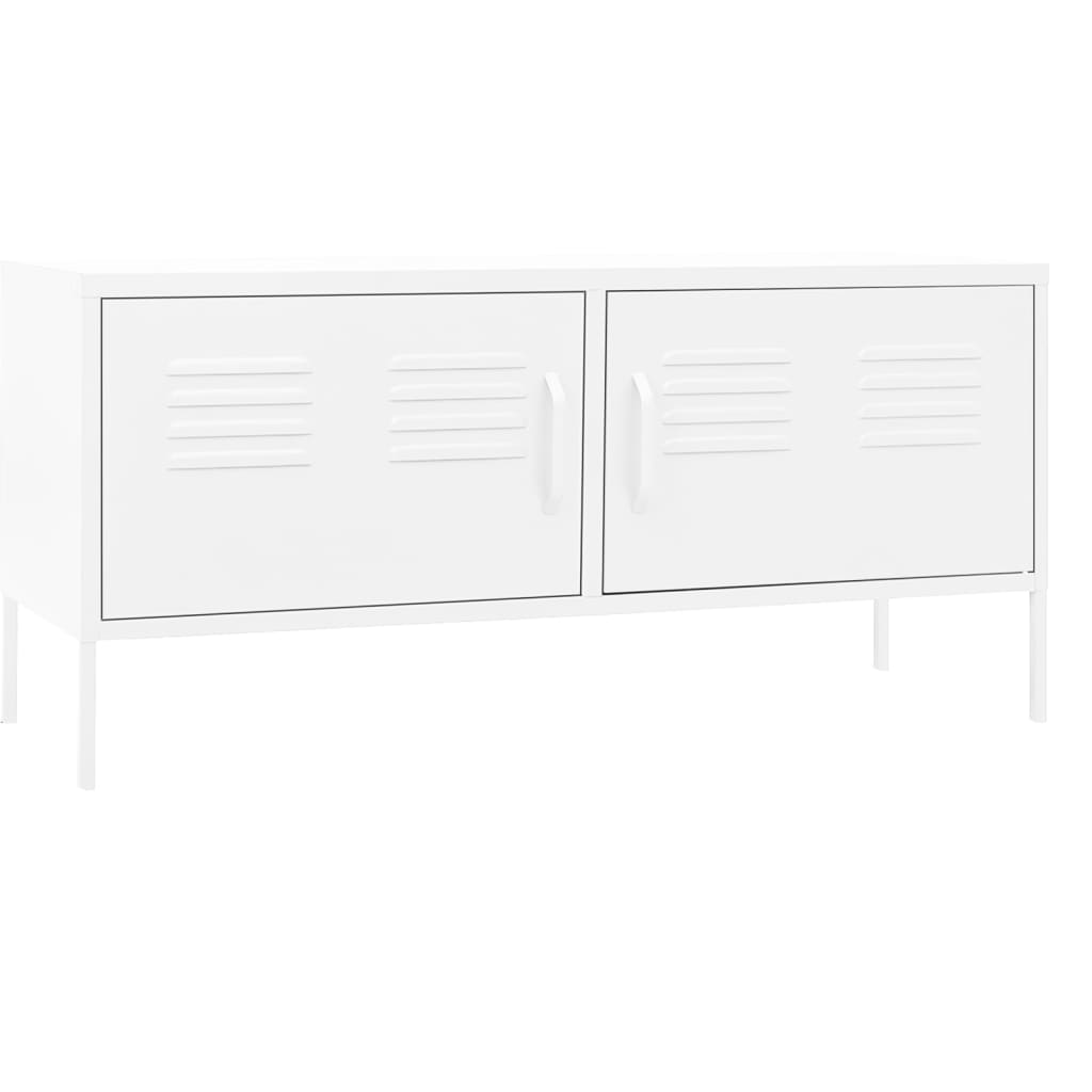 tv-skab 105x35x50 cm stål Hvid