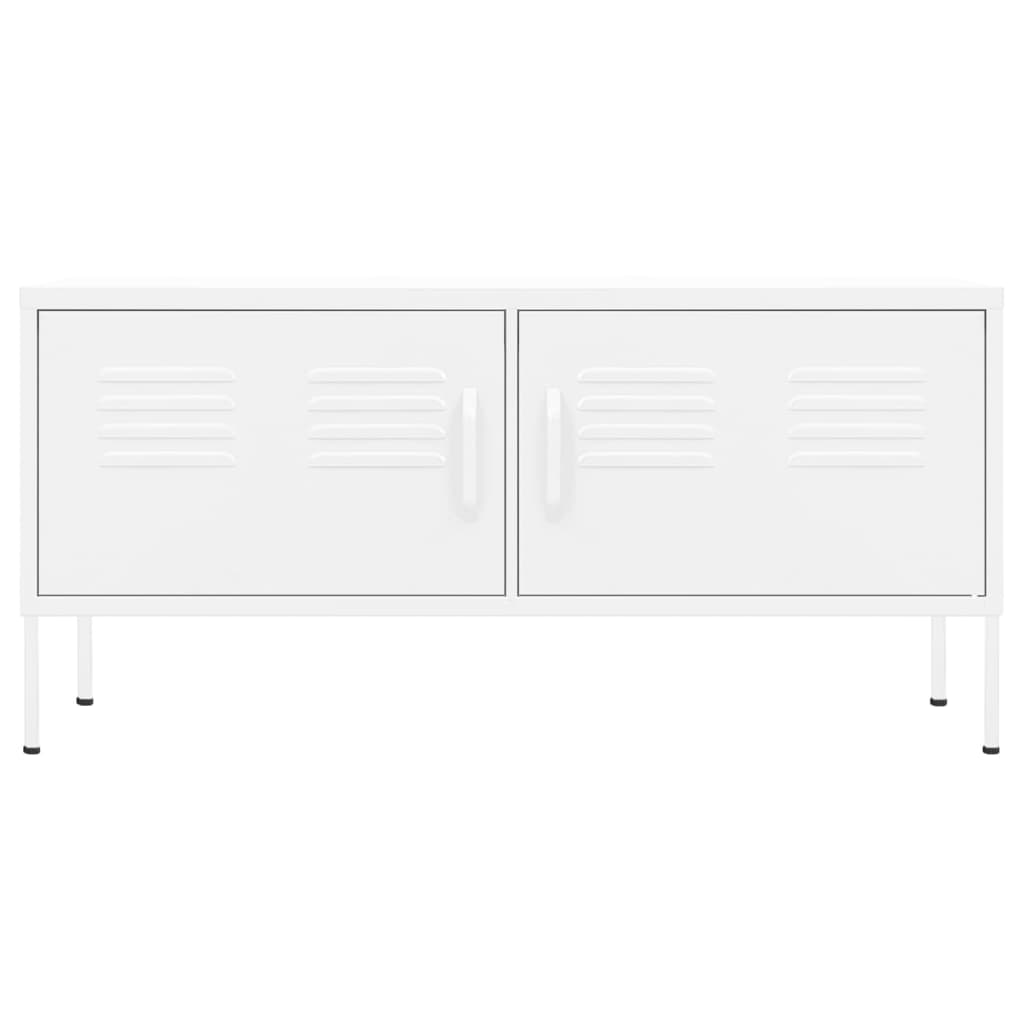 tv-skab 105x35x50 cm stål Hvid