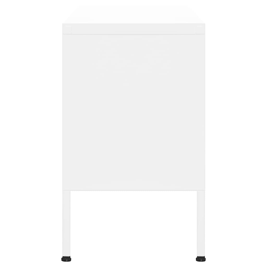 tv-skab 105x35x50 cm stål Hvid