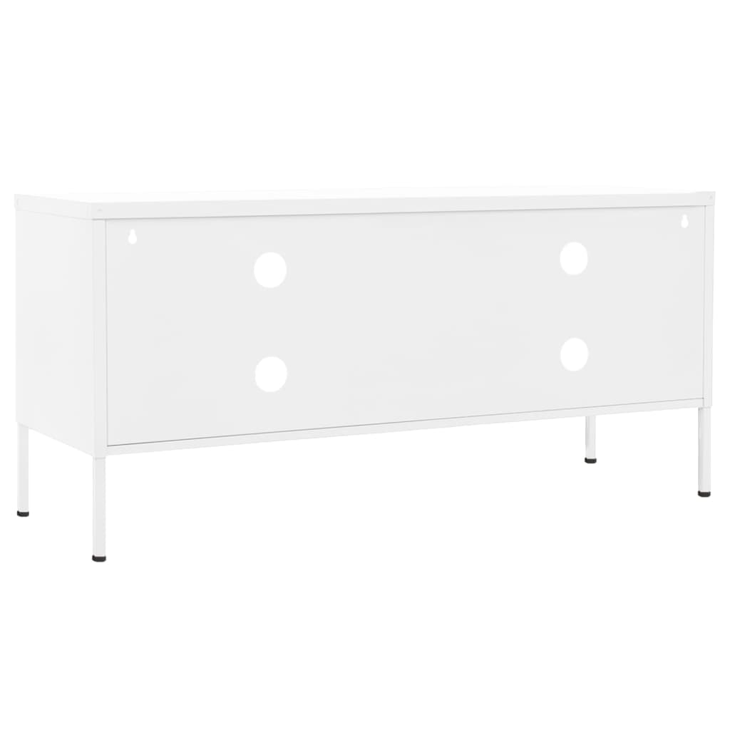 tv-skab 105x35x50 cm stål Hvid