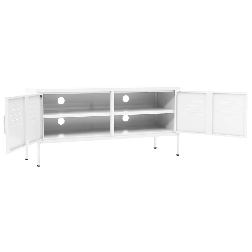 tv-skab 105x35x50 cm stål Hvid