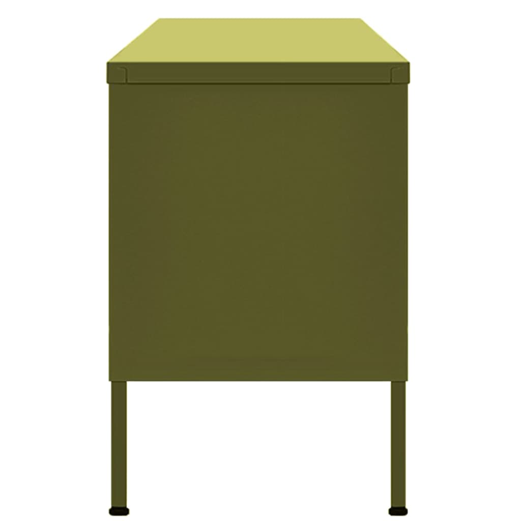 tv-skab 105x35x50 cm stål olivengrøn
