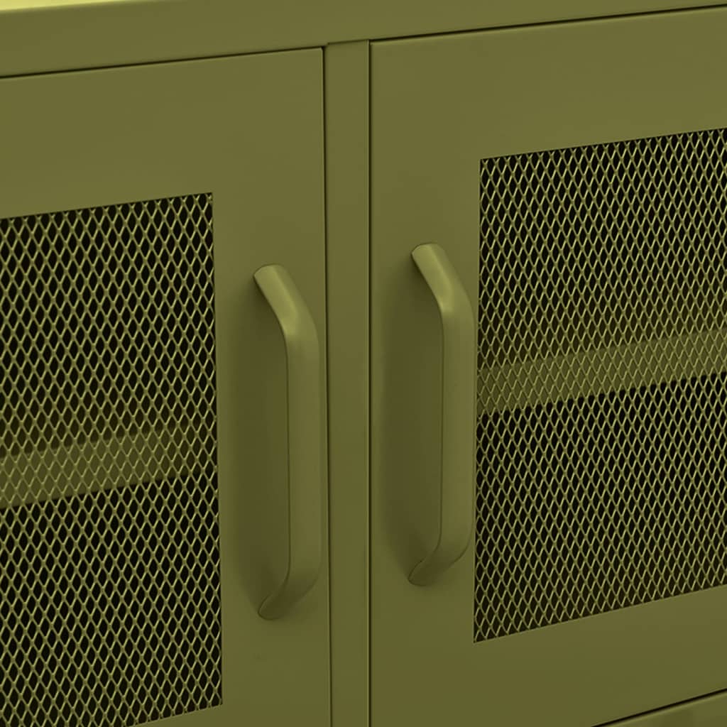 tv-skab 105x35x50 cm stål olivengrøn