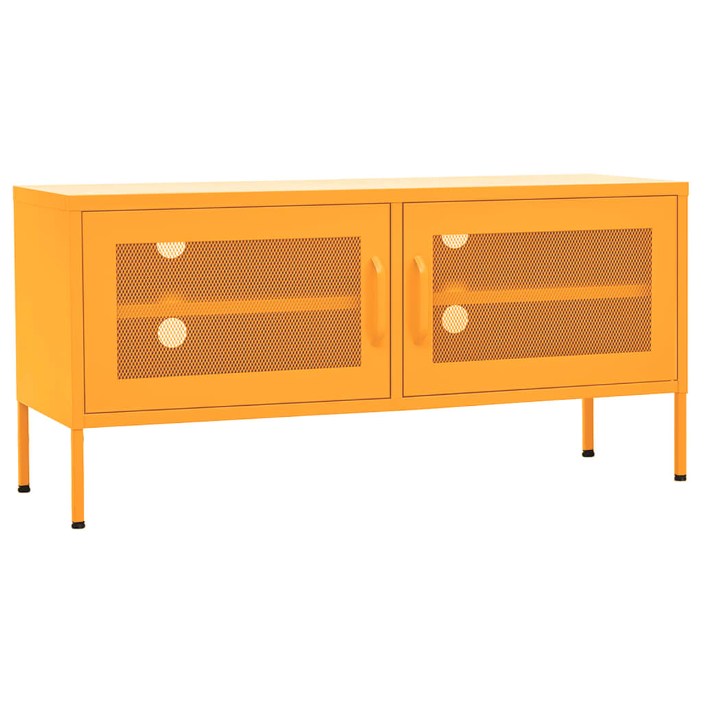 tv-skab 105x35x50 cm stål Sennepsgul
