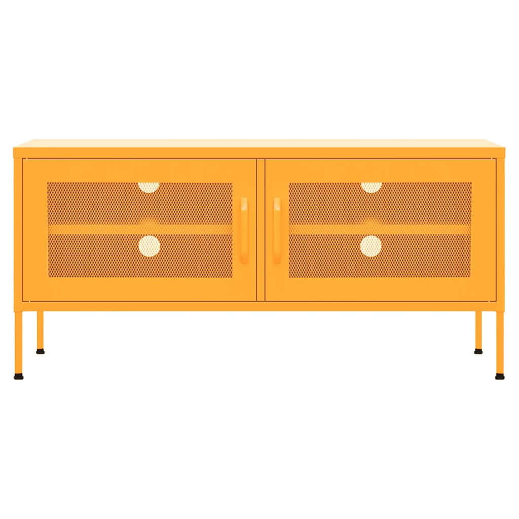 tv-skab 105x35x50 cm stål Sennepsgul