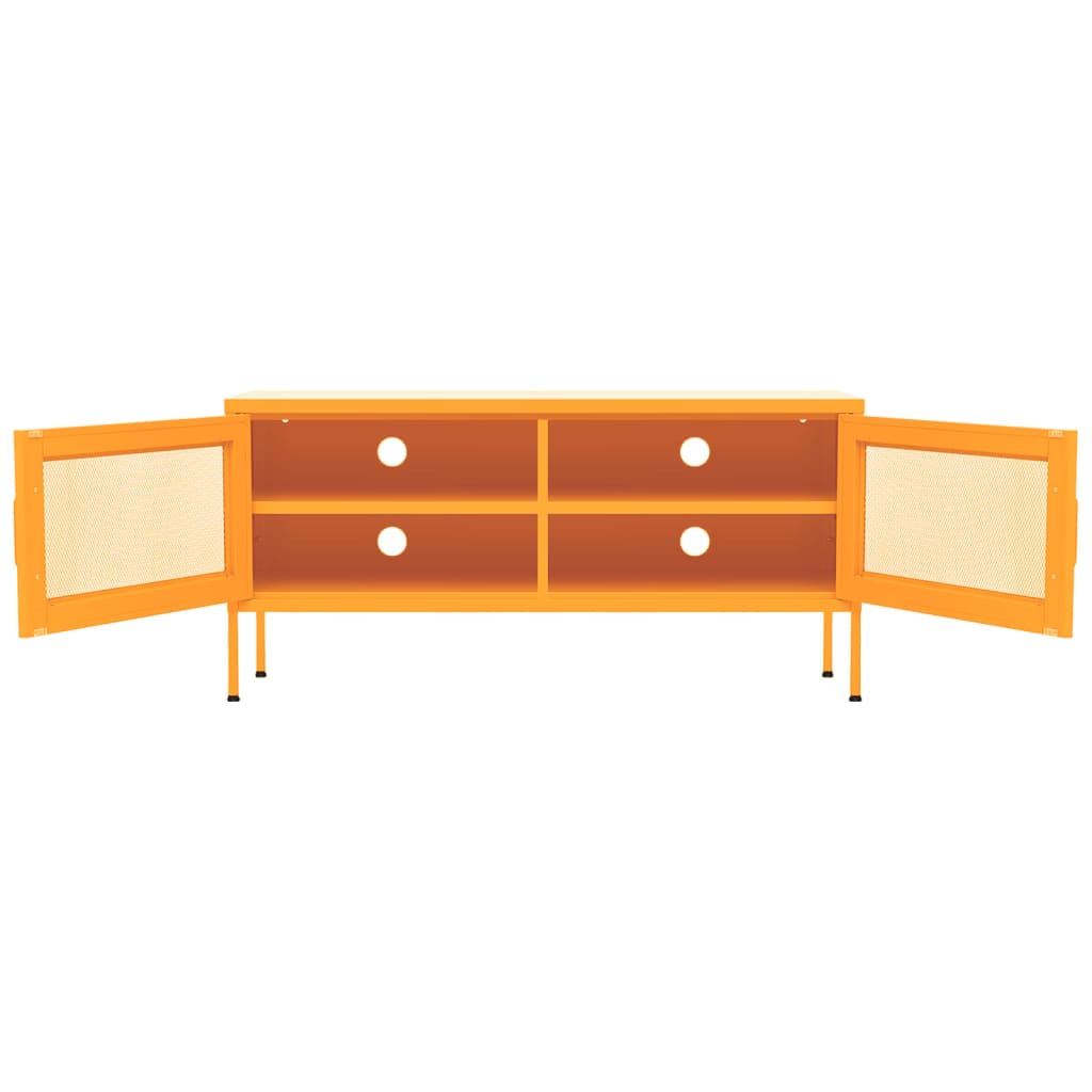 tv-skab 105x35x50 cm stål Sennepsgul