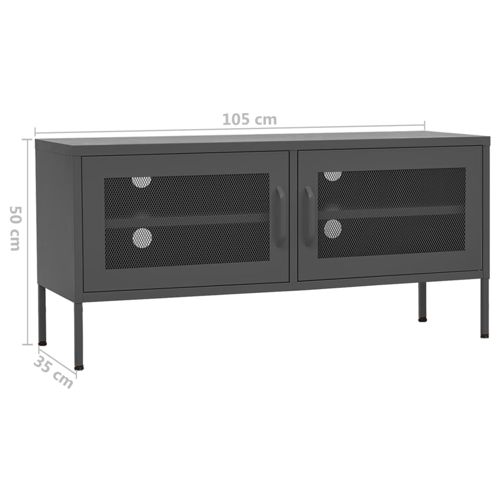 tv-skab 105x35x50 cm stål Antracitgrå
