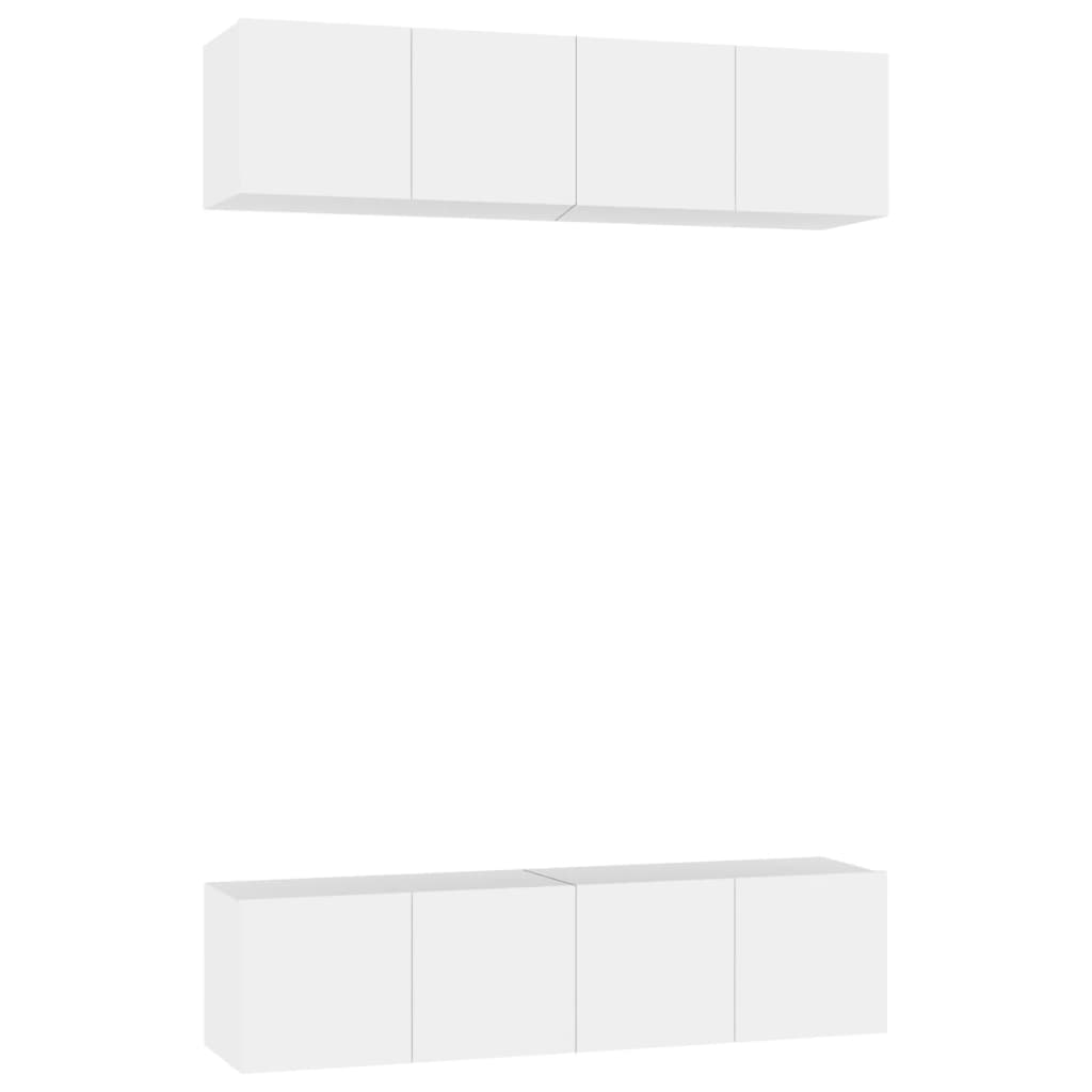 tv-borde 4 stk. 60x30x30 cm konstrueret træ hvid
