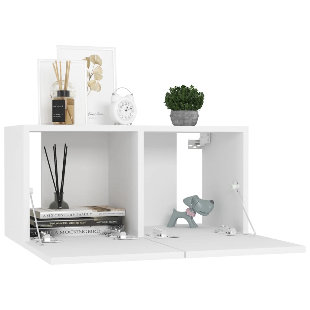 tv-borde 4 stk. 60x30x30 cm konstrueret træ hvid
