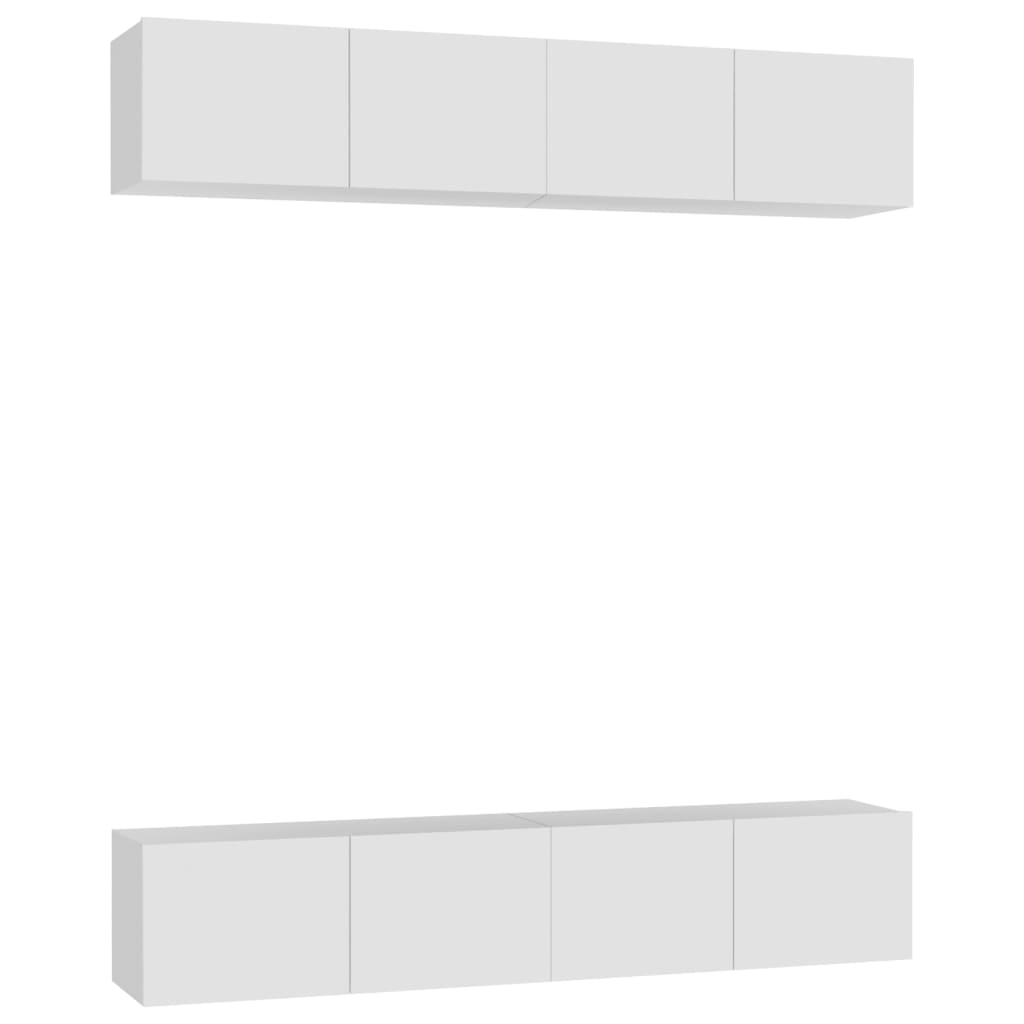 tv-skabe 4 stk. 80x30x30 cm konstrueret træ hvid