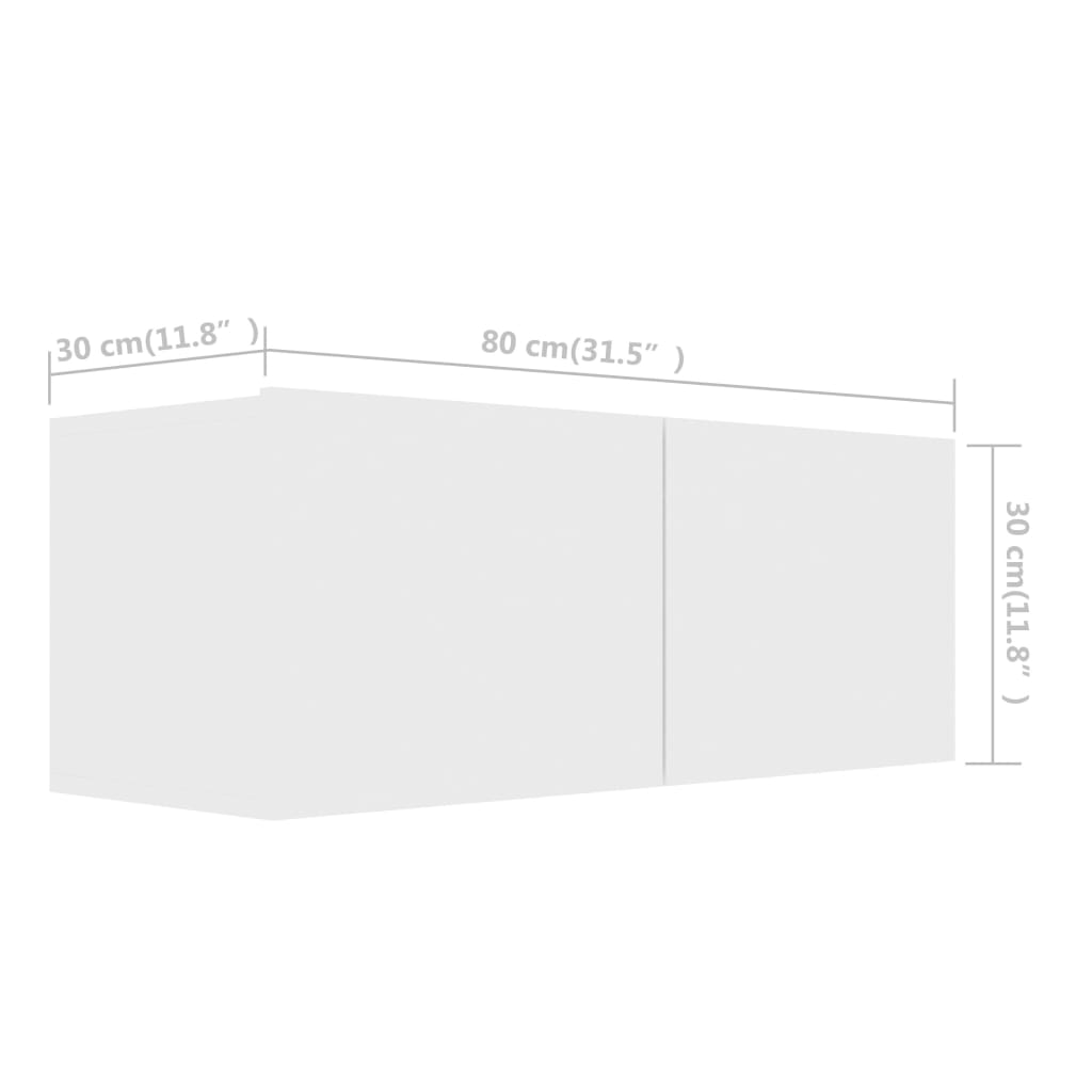 tv-skabe 4 stk. 80x30x30 cm konstrueret træ hvid