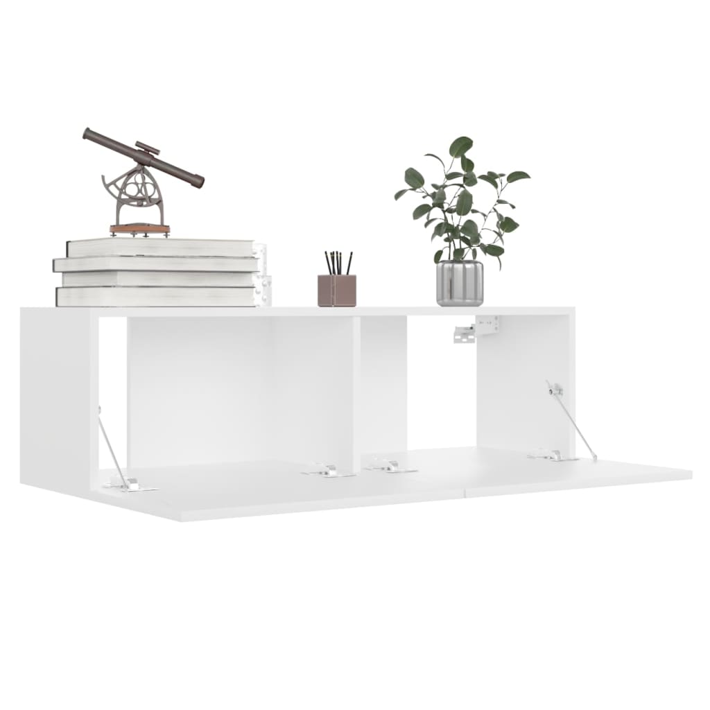 tv-skabe 4 stk. 100x30x30 cm konstrueret træ hvid