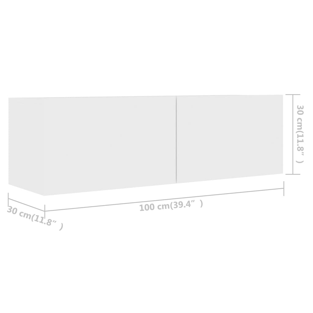 tv-skabe 4 stk. 100x30x30 cm konstrueret træ hvid