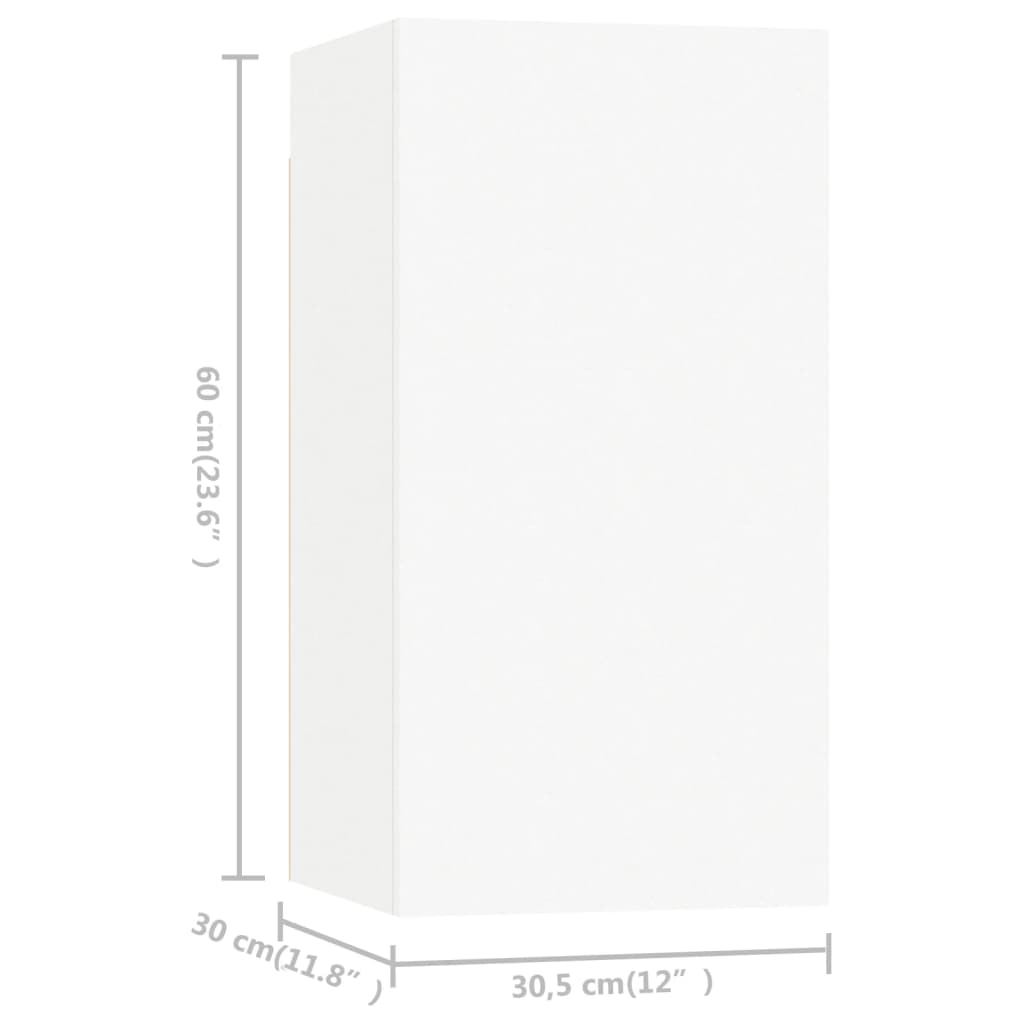 tv-skabe 7 stk. 30,5x30x60 cm konstrueret træ hvid