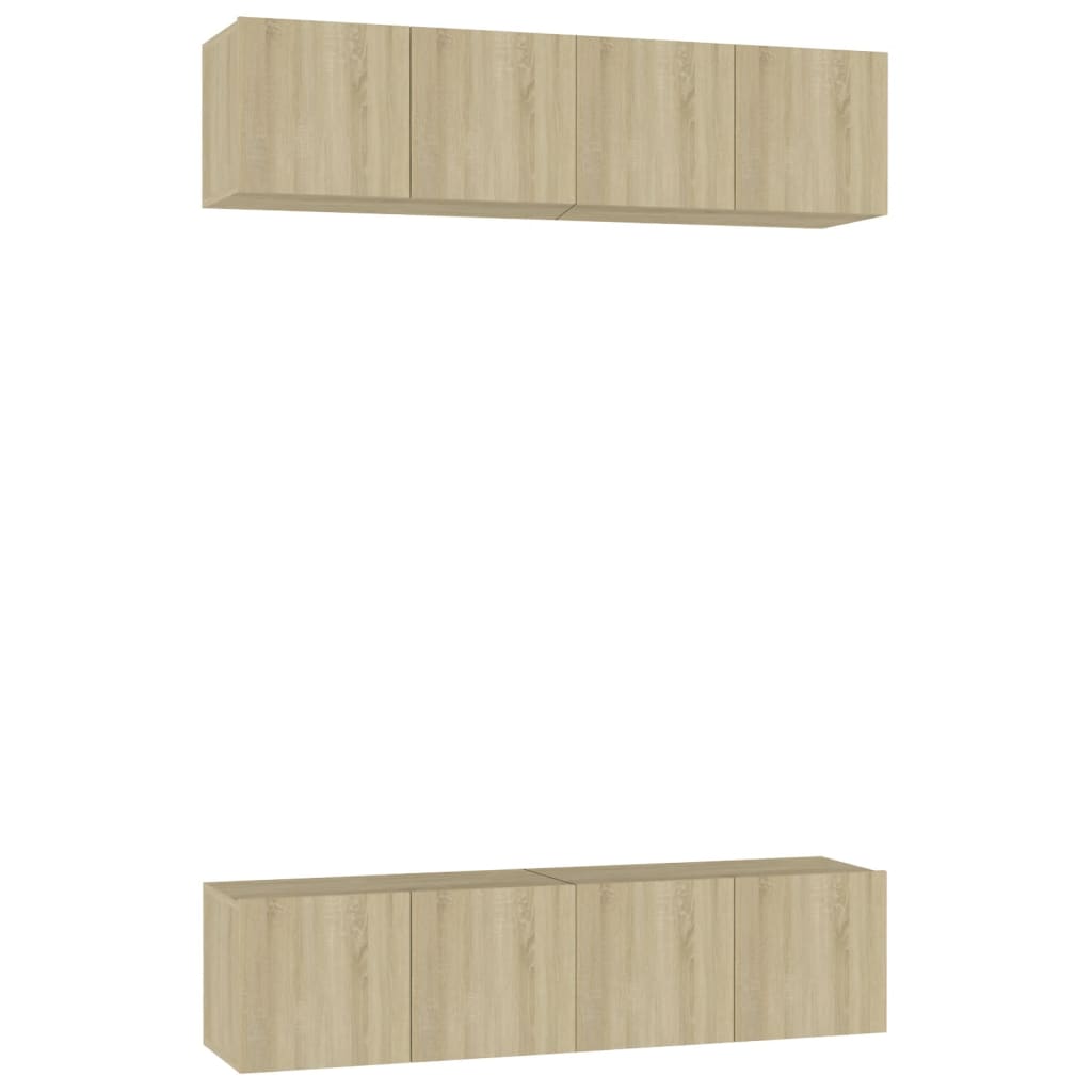 tv-skabe 4 stk. 60x30x30 cm konstrueret træ sonoma-eg