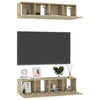 tv-skabe 4 stk. 60x30x30 cm konstrueret træ sonoma-eg