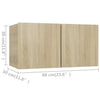 tv-skabe 4 stk. 60x30x30 cm konstrueret træ sonoma-eg