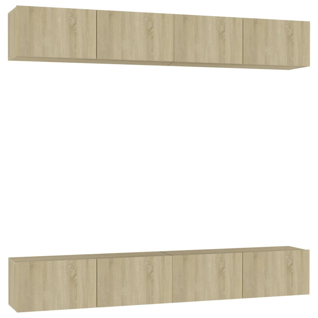 tv-skabe 4 stk. 60x30x30 cm konstrueret træ sonoma-eg
