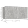 tv-skabe 4 stk. 60x30x30 cm konstrueret træ betongrå