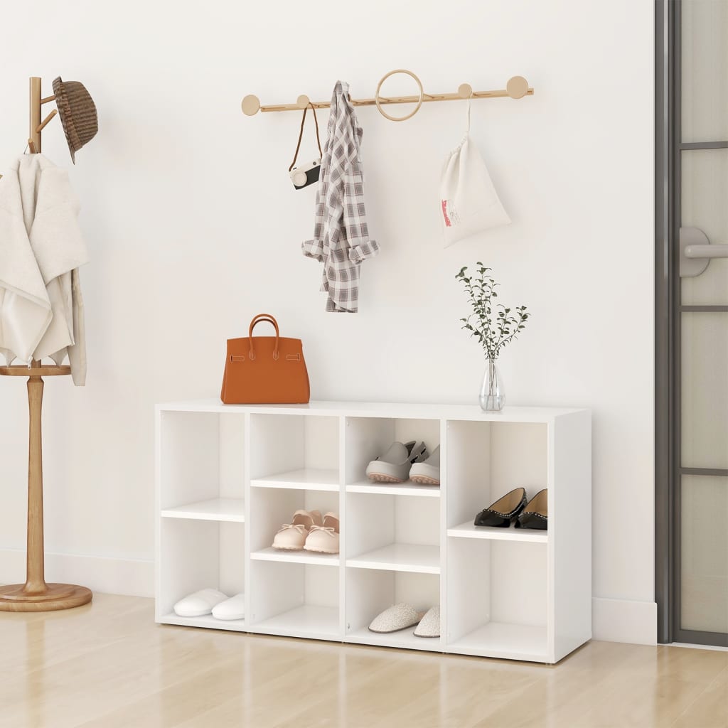 skobænk 103x30x55 cm konstrueret træ hvid