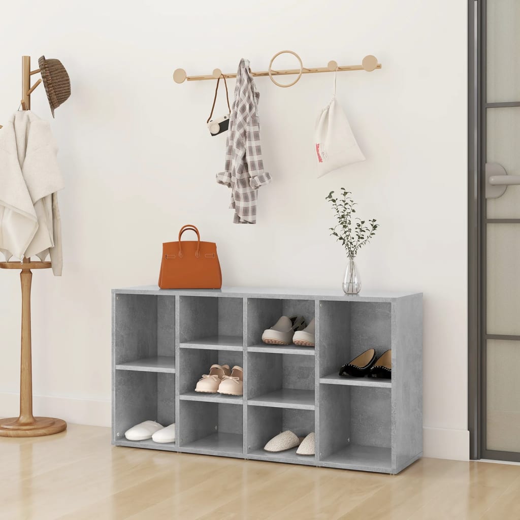 skobænk 103x30x55 cm konstrueret træ betongrå