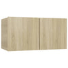 væghængte tv-skabe 2 stk. 60x30x30 cm sonoma-eg