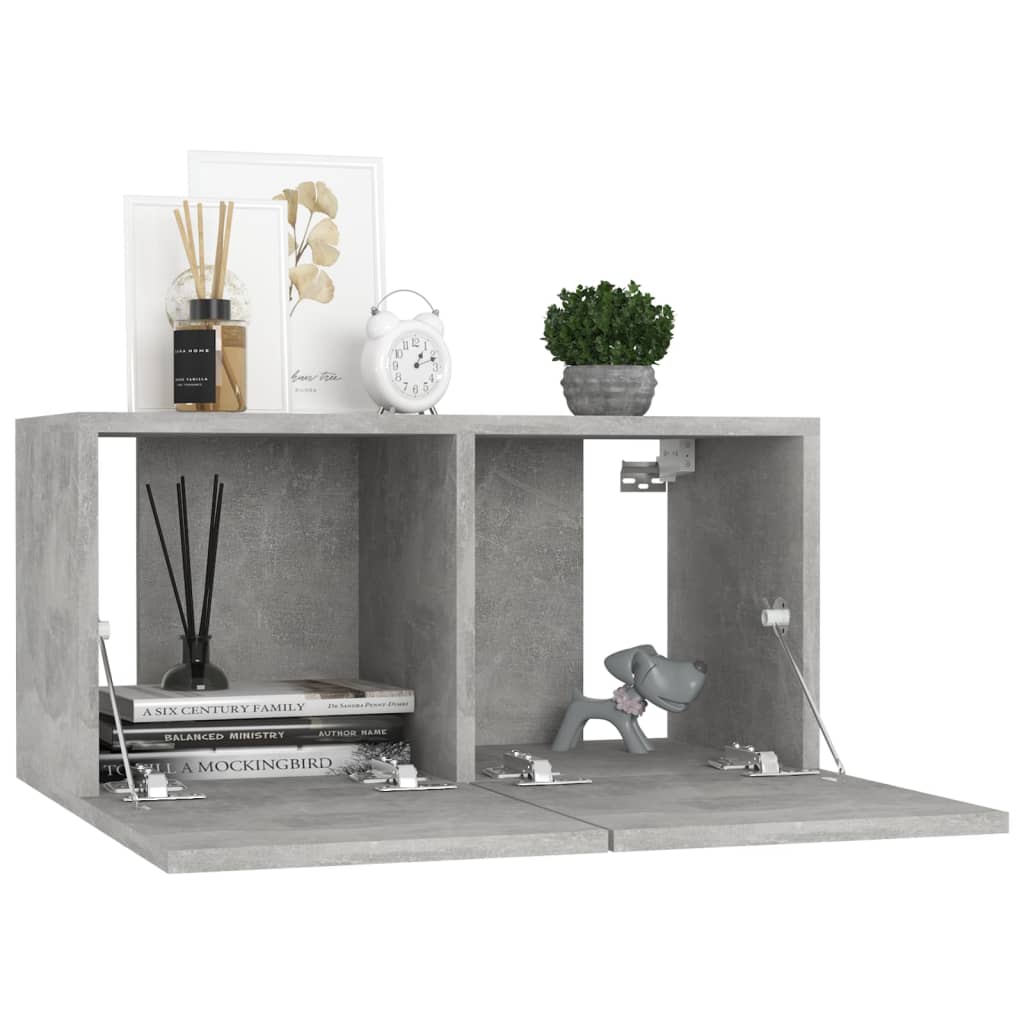 væghængt tv-skab 60x30x30 cm betongrå