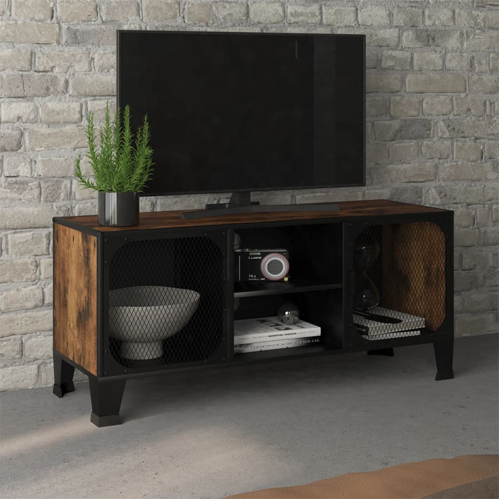 tv-skab 105x36x47 cm meal og MDF rustikbrun