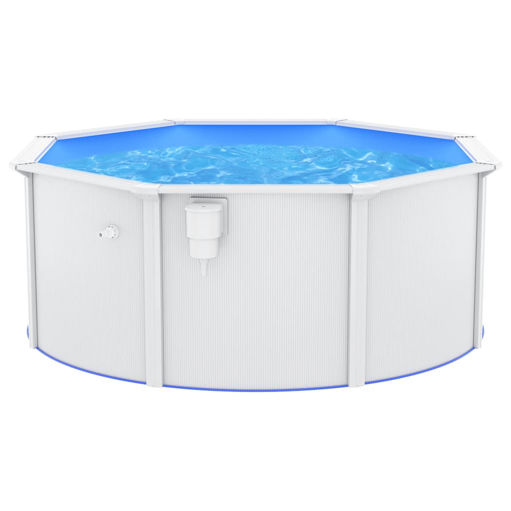 swimmingpool med stålvæg 300x120 cm hvid
