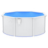 swimmingpool med stålvæg 300x120 cm hvid