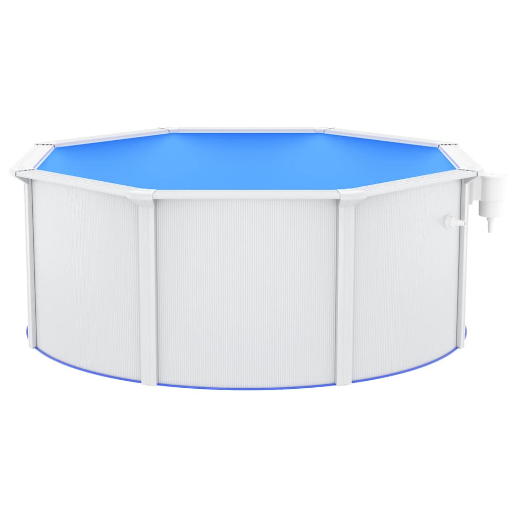 swimmingpool med stålvæg 300x120 cm hvid