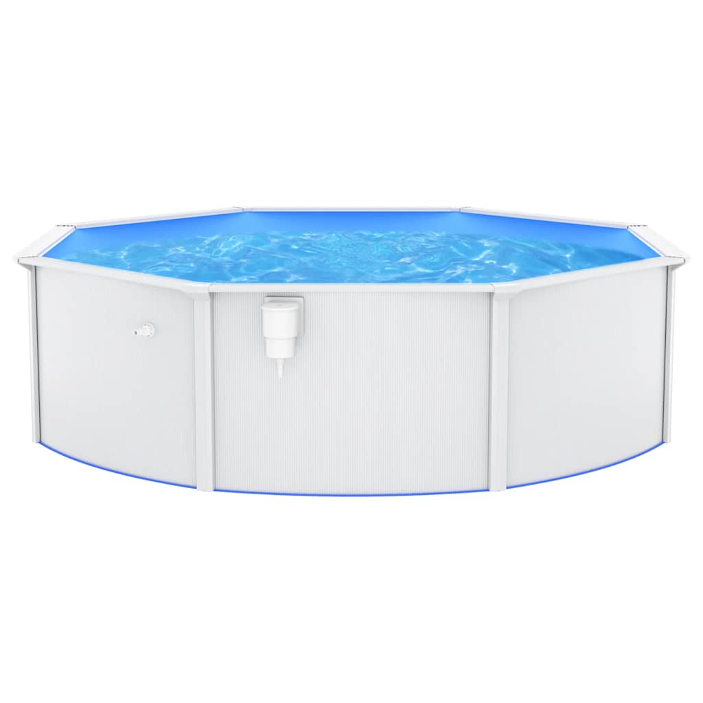 swimmingpool med stålvæg 460x120 cm hvid