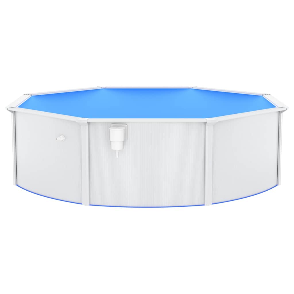 swimmingpool med stålvæg 460x120 cm hvid