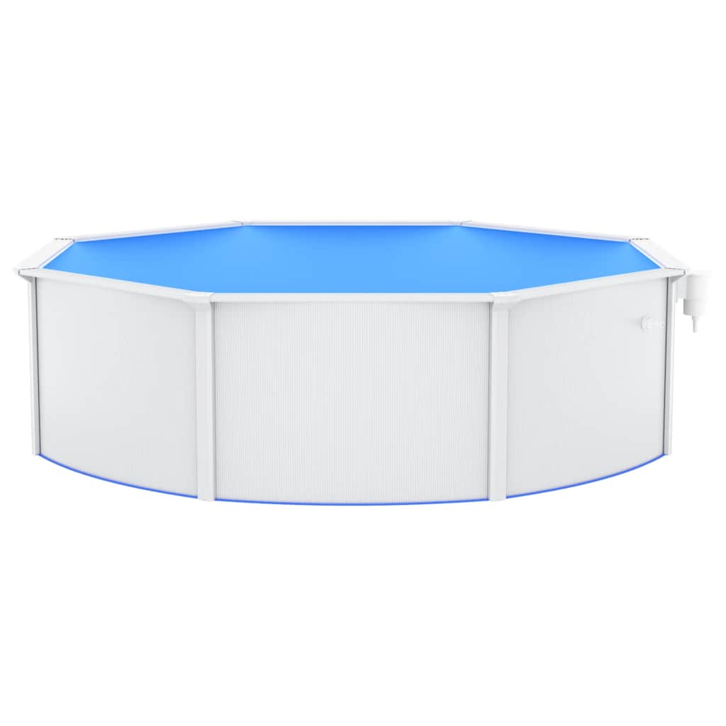 swimmingpool med stålvæg 460x120 cm hvid