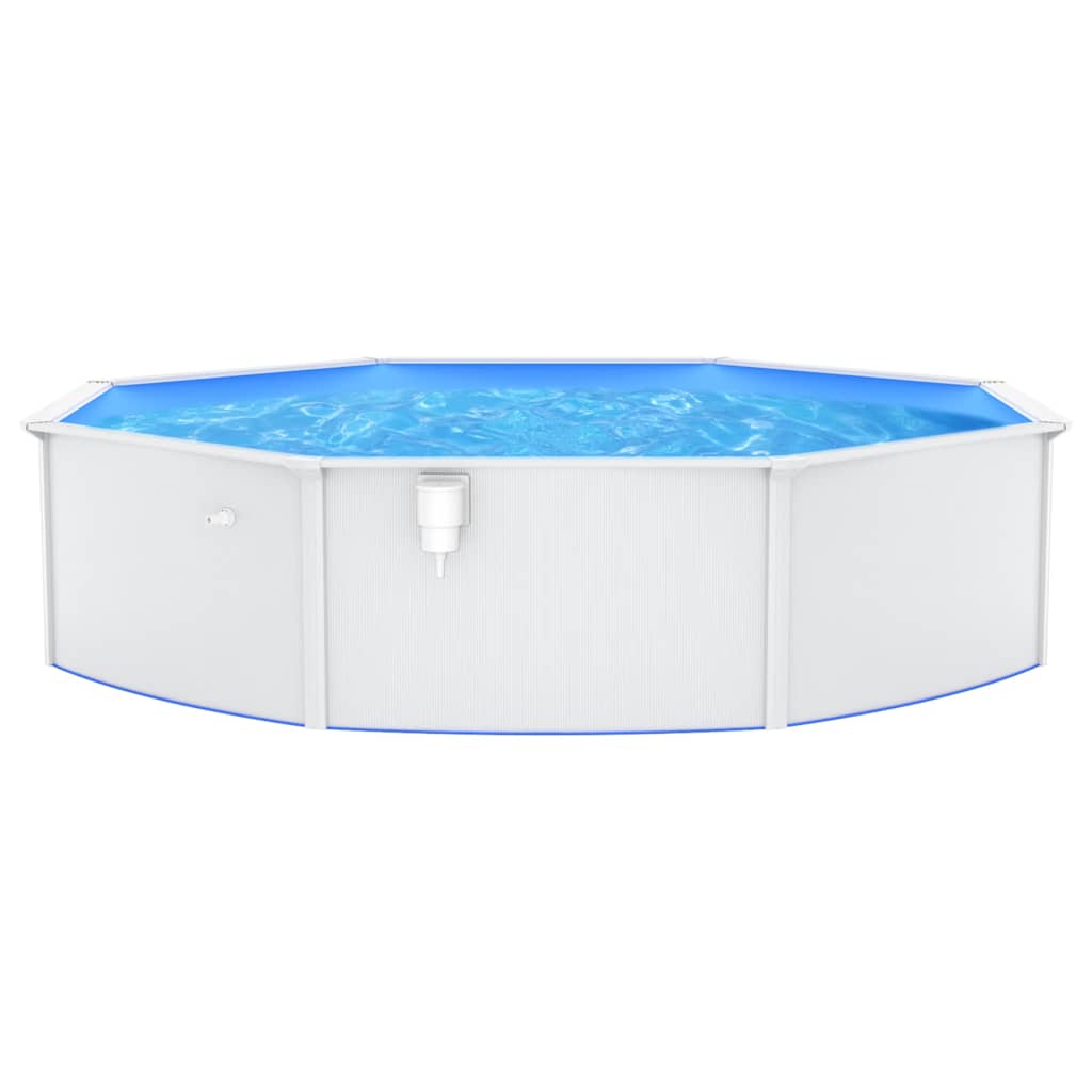 swimmingpool med stålvæg 550x120 cm hvid