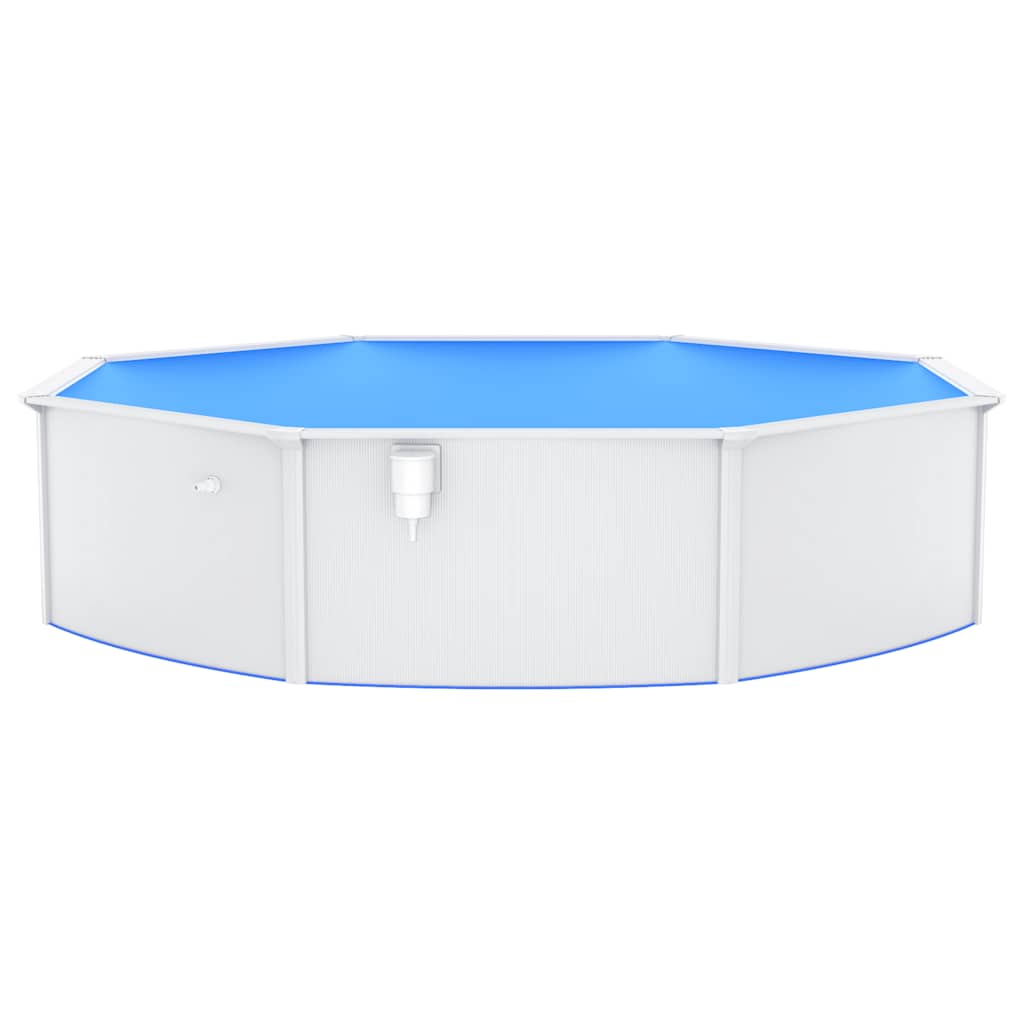 swimmingpool med stålvæg 550x120 cm hvid