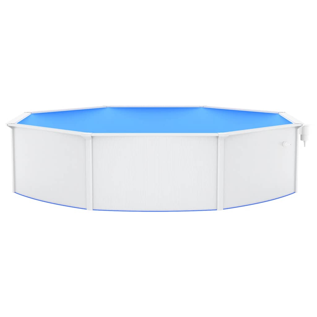 swimmingpool med stålvæg 550x120 cm hvid
