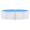 swimmingpool med stålvæg 490x360x120 cm oval hvid