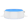 swimmingpool med stålvæg 490x360x120 cm oval hvid